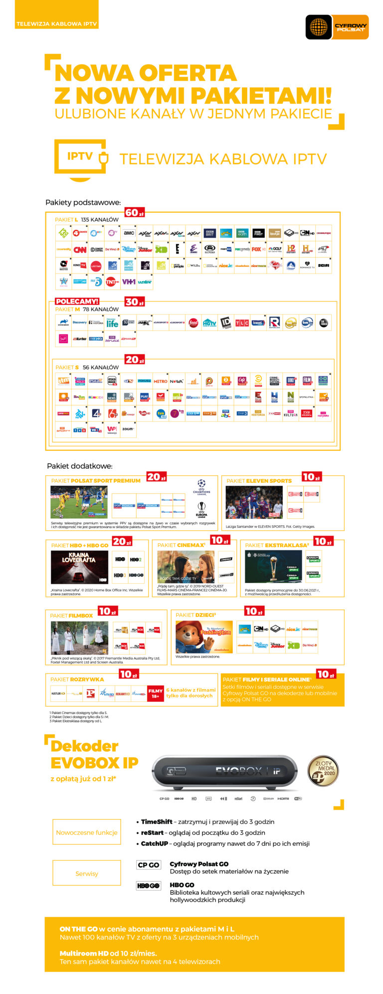 Nowe pakiety tv w Cyfrowym Polsacie. Za 20, 30 i 60 zł tvpolsat.info