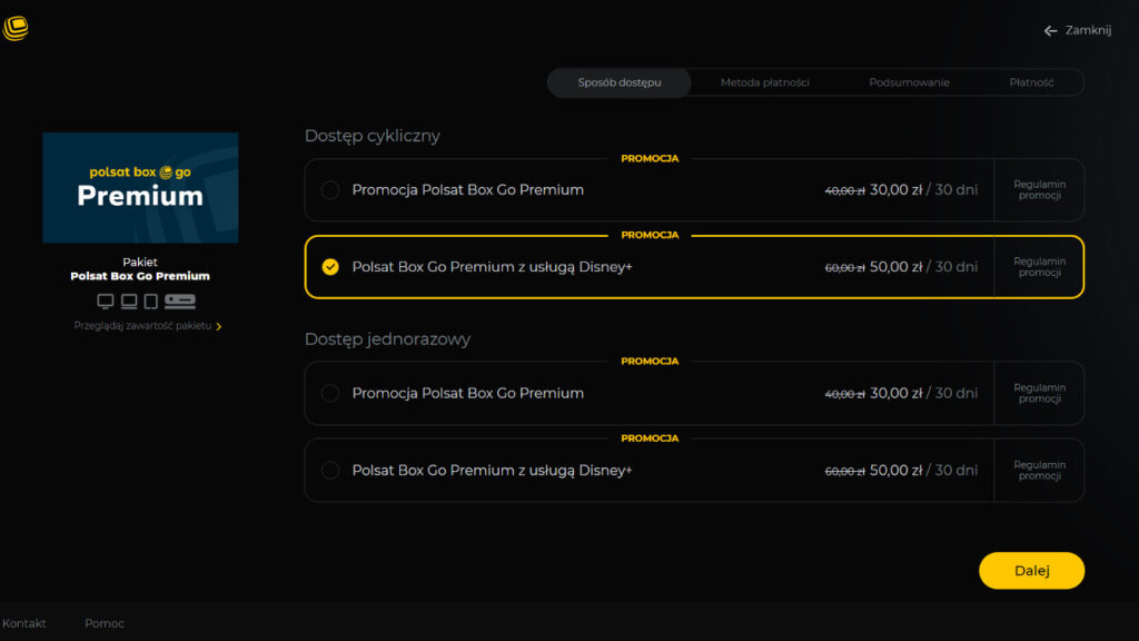 Polsat Box Go z Disney+ - metody płatności